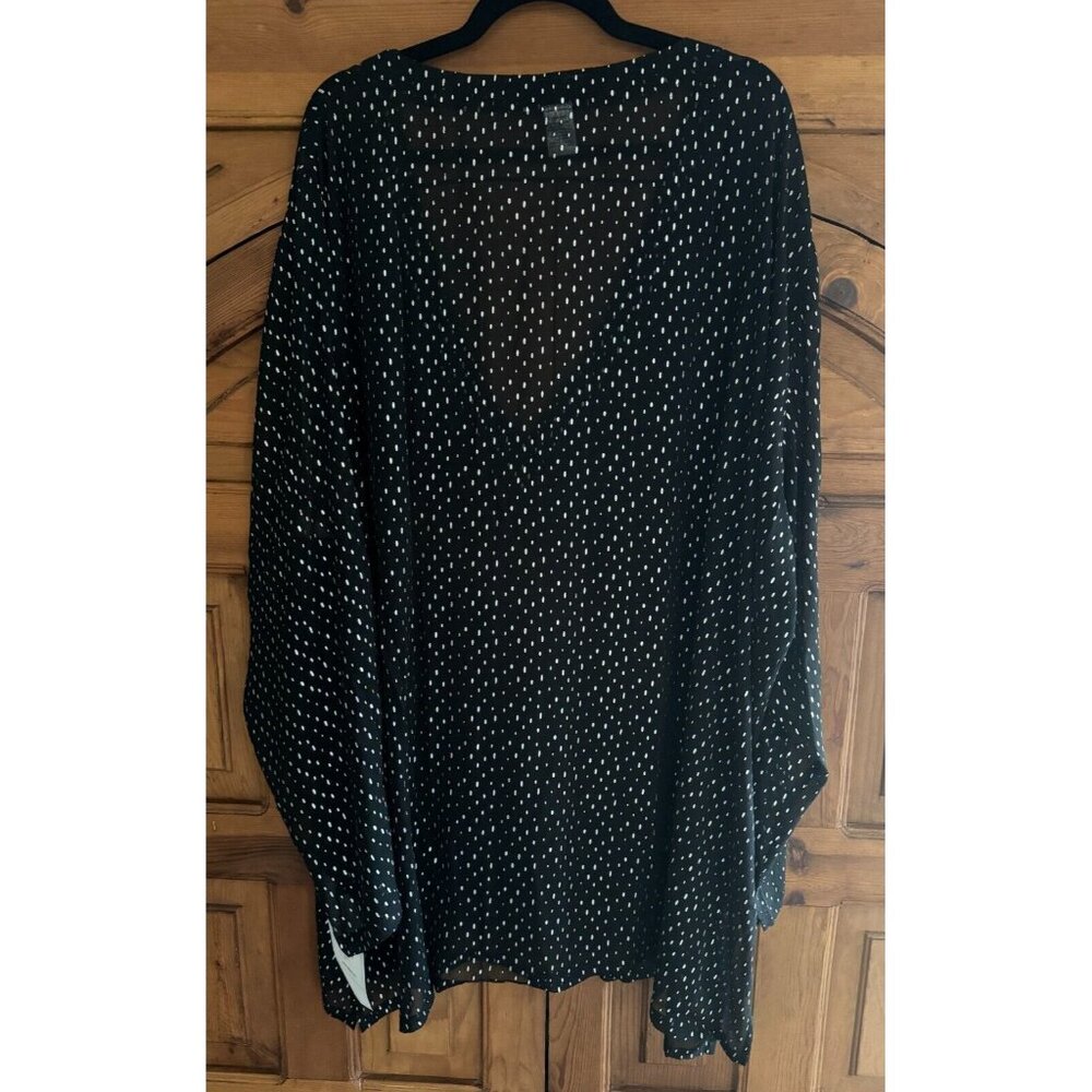 We Be Bop V-Neck Chiffon Fabric Black Silver Metallic Pullover Tunic‎ 5X - Picture 3 of 5